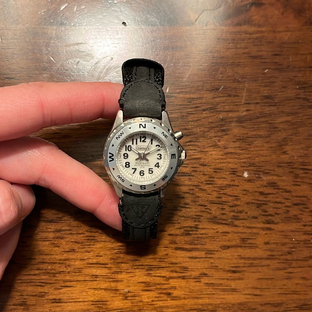 Coleman Analog Watch 1in diameter with NWOT Dakota Watch Strap